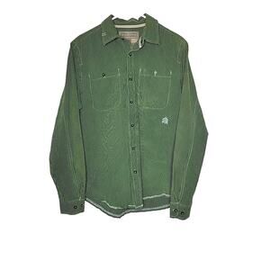 Burton Green Striped Casual Button Down Shirt